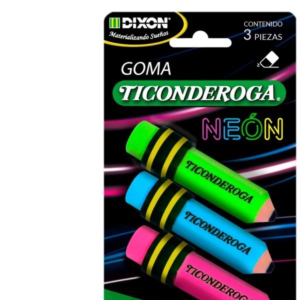 GOMA TICONDEROGA NEON BLIST. C3 PZAS. C144